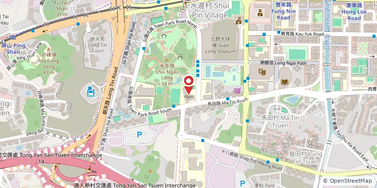 路德會西門英才中學(Gertrude Simon Lutheran College)位置圖,地圖中央紅色地標針標示校舍位置,底圖 OpenStreetMap
